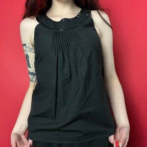 Mexx / Black pleated halter with rhinestones 🖤🖤